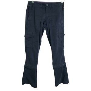 Abercrombie & Fitch Cargo Pants Womens Size 2 Blue Straight Convertible Y2K